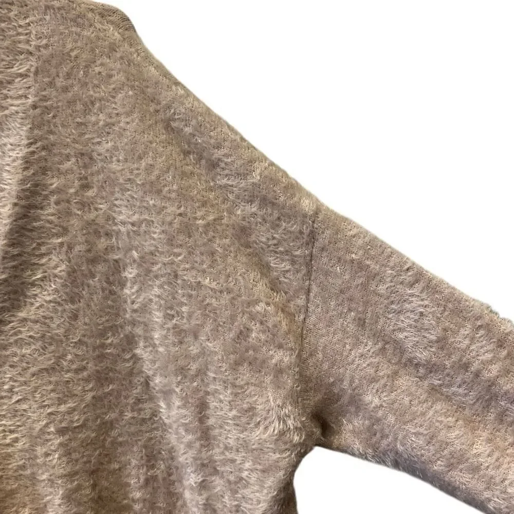 Michelle Nicole Tan Wool Blend V-Neck Pocket Cardigan Small #487